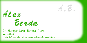 alex berda business card